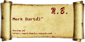 Merk Bartó névjegykártya